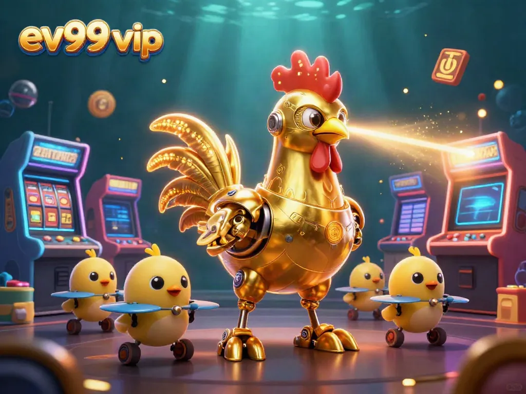 Experience the thrilling ev99 vip world with dynamic gaming elements and golden characters.