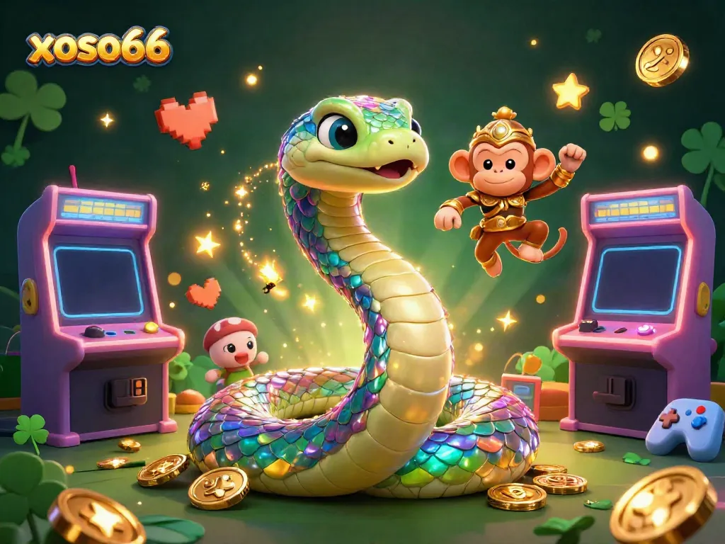 Experience thrilling gaming with xoso66 in this vibrant casino scene featuring iridescent characters.