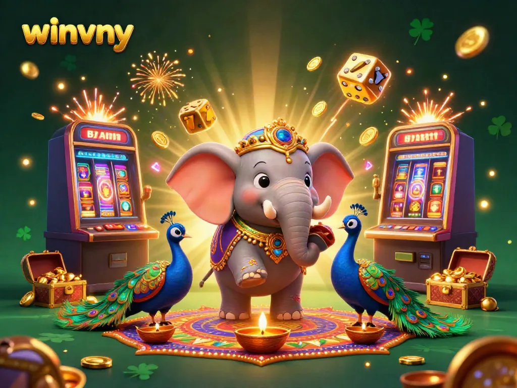 Experience the excitement of winvny with vibrant slot machines bursting with wins and joyful characters.