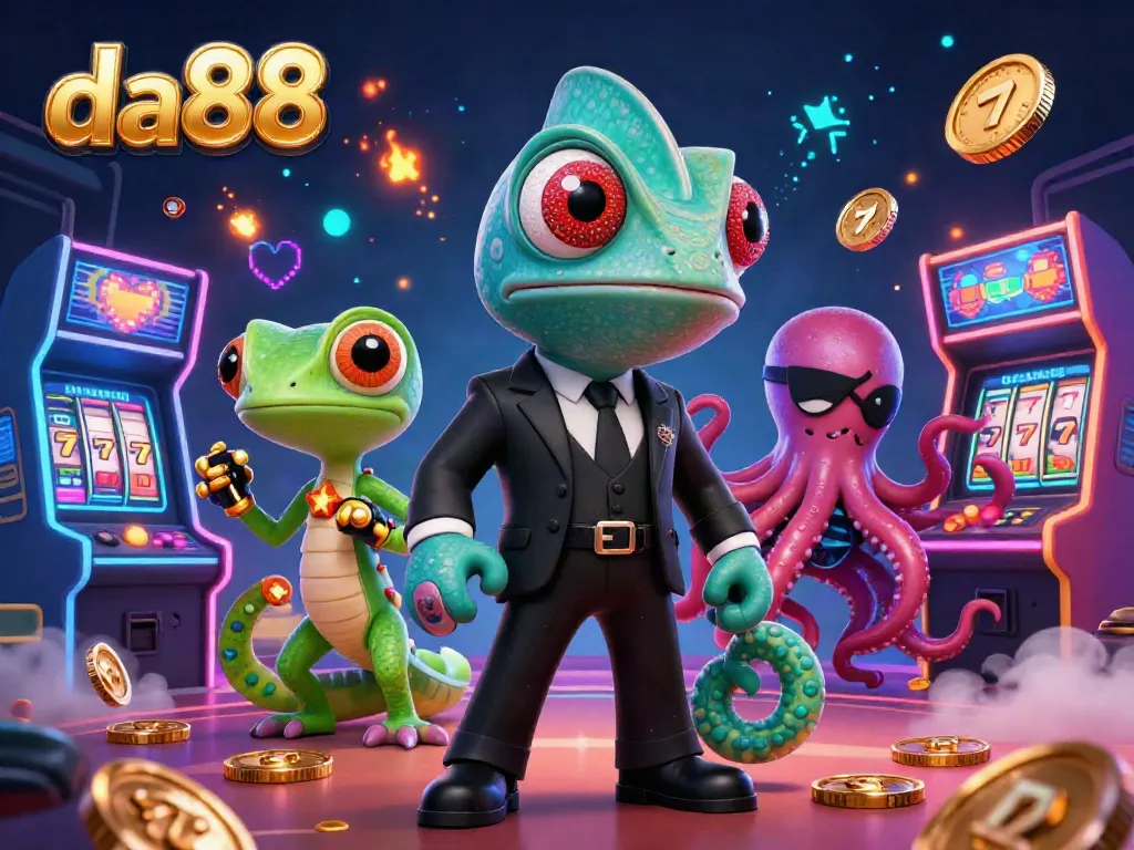 Engage with the da88 casino scene featuring colorful games and characters in a vibrant atmosphere.