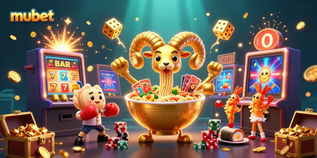 Experience exciting gaming action with mubet in an ultra-detailed 3D casino illustration